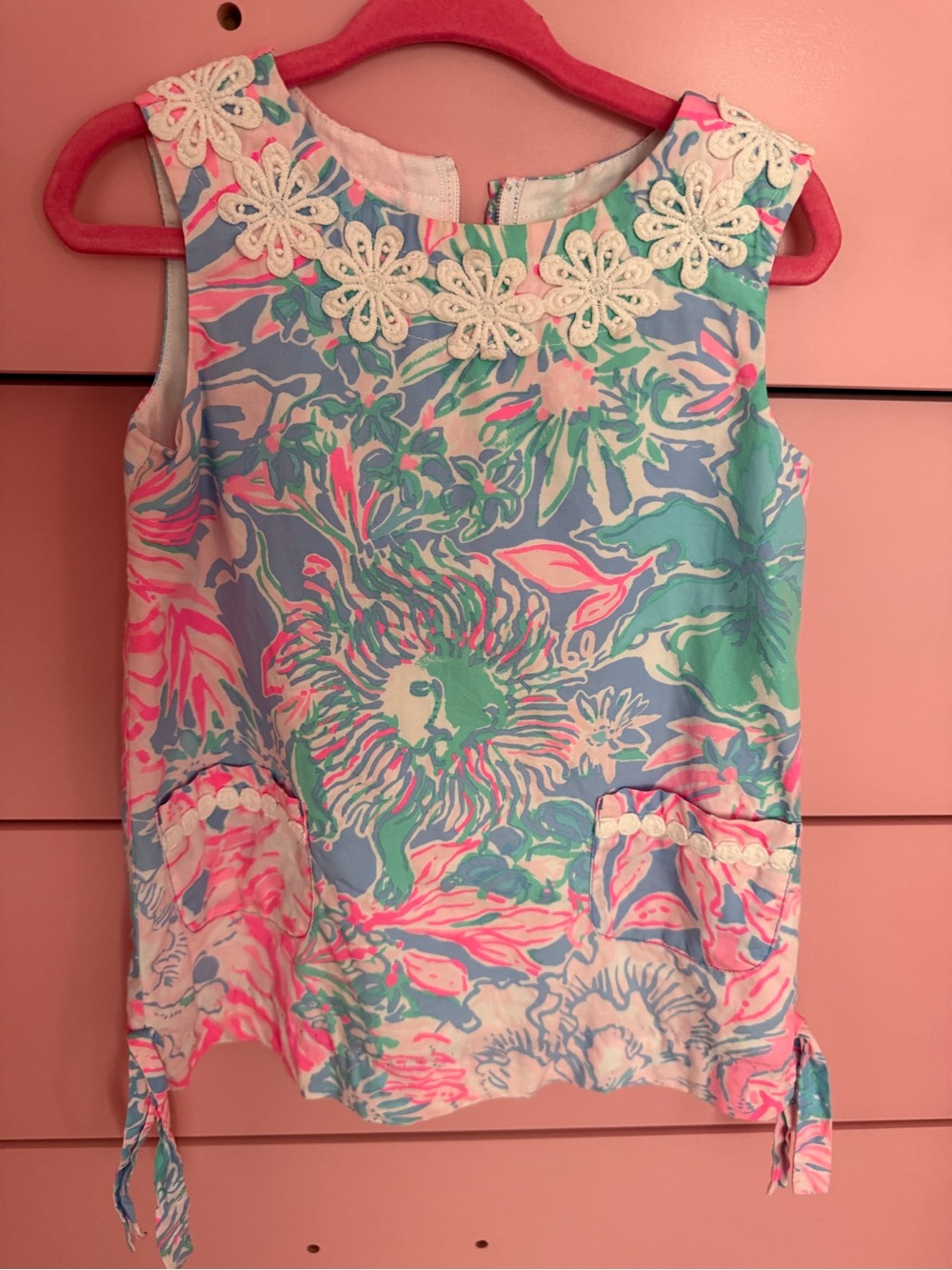Lilly Pulitzer Sleeveless Girls dress with Crochet Neckline